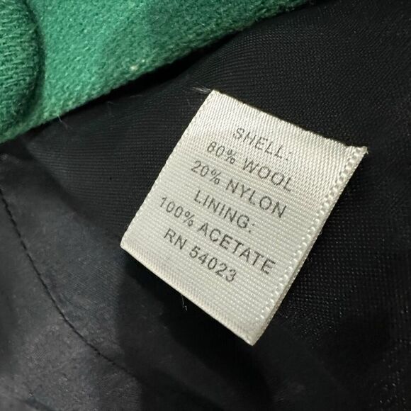 BANANA REPUBLIC Kelly Green Wool Trench Coat Jacket Embellished Buttons Work Pro - Picture 4 of 10